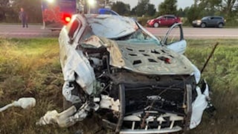 A Hugo police officer was taken to the hospital after he hit two horses with his car and...