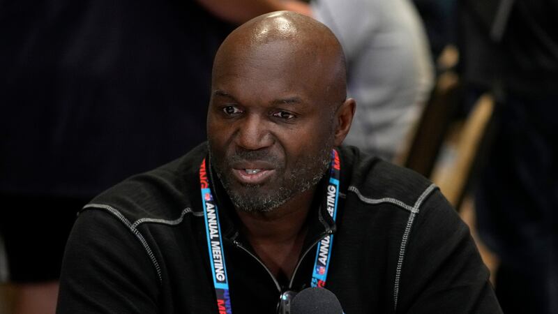 Tampa Bay Buccaneers head coach Todd Bowles speaks during the NFC head coaches availability at...